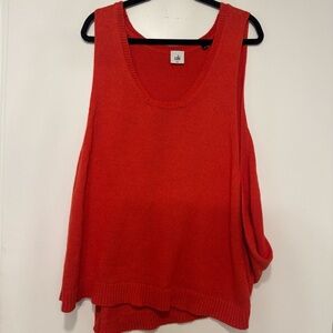 CAbi Womens Medium Siren Sweater Vest Top Fire Orange Sleeveless